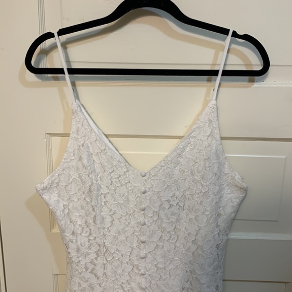 Lulus Easy Love Button Down Front White Lace Skater Mini Dress  Sz XL - Picture 5 of 13